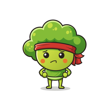 Thirsty Broccoli Stargazing Illustrationのイラスト素材