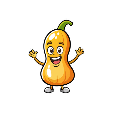 Vibrant Diseased Butternut Squash Designのイラスト素材