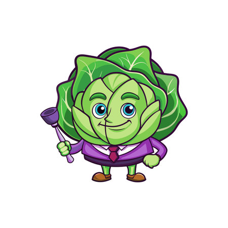 Heavy Cabbage Vegetable Eating Illustrationのイラスト素材