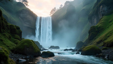 It is the largest waterfall in South Island.の写真素材