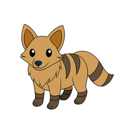Cartoon Fox Illustration with Striped Tail and Legsのイラスト素材