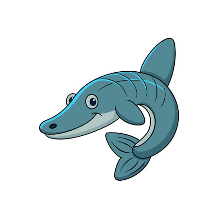Cheerful cartoon fish character with friendly expression swimmingのイラスト素材
