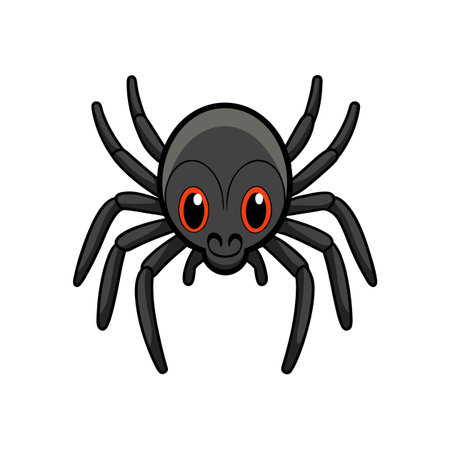 Cartoon Spider Illustration on White Backgroundのイラスト素材