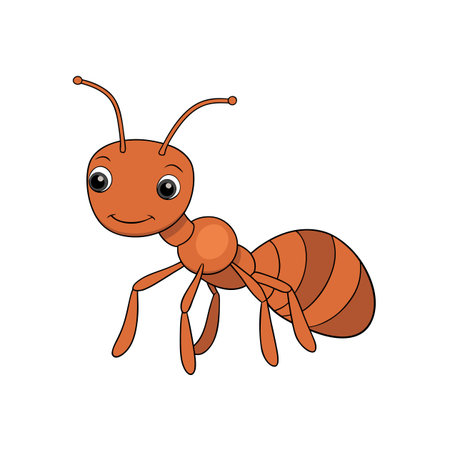 Cartoon ant character in orange and brown illustrationのイラスト素材