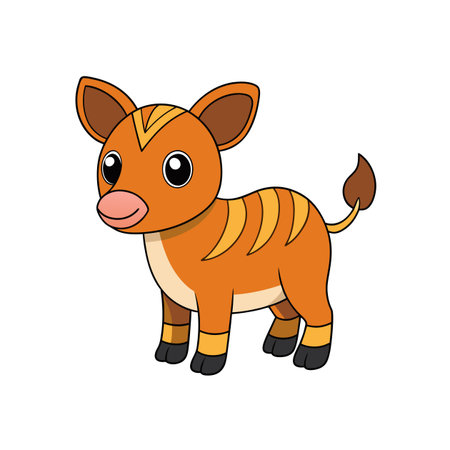Cartoon creature illustration standing on white background vector artのイラスト素材