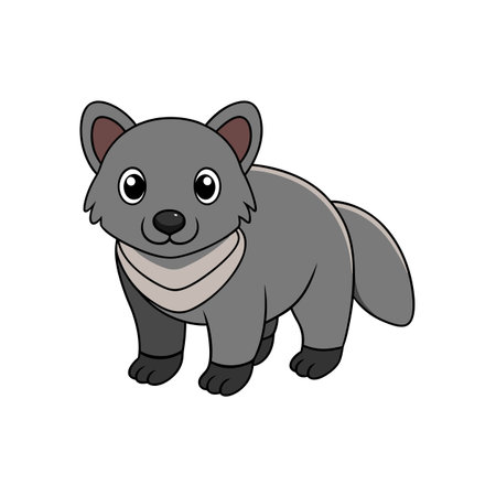 Cartoon quoll character illustration on a white background designのイラスト素材