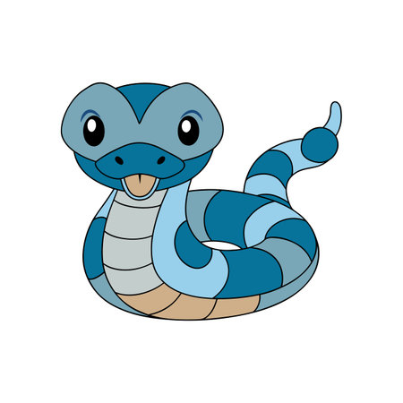 Cute cartoon snake illustration with a playful expression