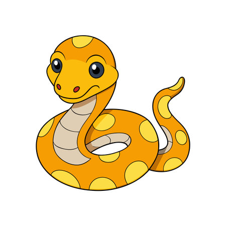 Cartoon snake with bright colors on a white backgroundのイラスト素材