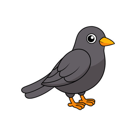 Cartoon blackbird vector graphic isolated on white backgroundのイラスト素材