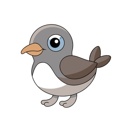 Cartoon bird vector illustration with simple and cute designのイラスト素材