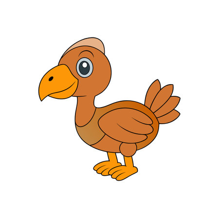 Cute Cartoon Bird Illustration, Isolated on White Backgroundのイラスト素材