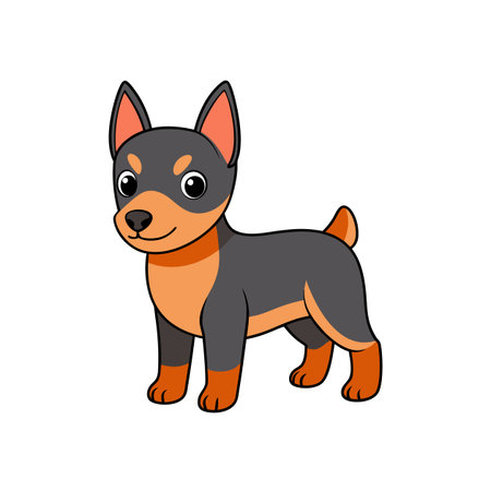 Cute cartoon miniature pinscher dog vector illustration graphic designのイラスト素材