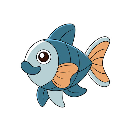 Cute cartoon fish vector illustration aquatic animal designのイラスト素材