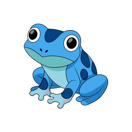 Cartoon style blue poison dart frog on white backgroundのイラスト素材