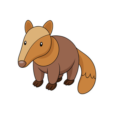 Cartoon anteater standing on a white background illustration imageのイラスト素材
