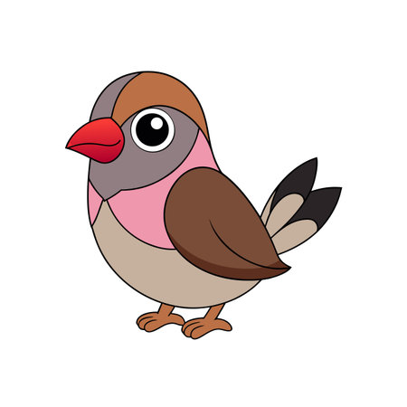 Cute cartoon bird illustration isolated on a white backgroundのイラスト素材