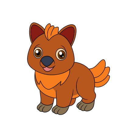 Cute cartoon puppy dog illustration on white backgroundのイラスト素材