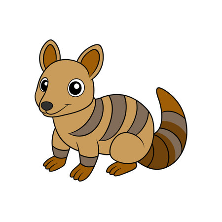 Cute cartoon Numbat animal illustration on white backgroundのイラスト素材