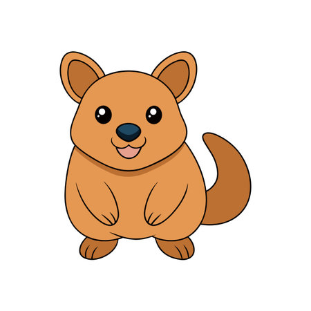 Cartoon style quokka animal illustration on white backgroundのイラスト素材