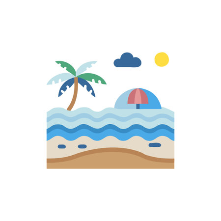 Beach Icon for Summer Vacationsのイラスト素材