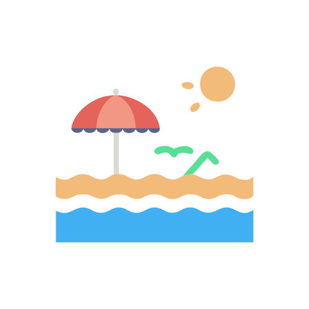Stylish Beach Icon for Design Projectsのイラスト素材