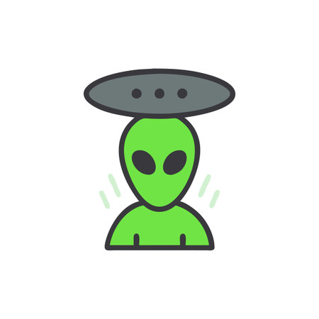 Mysterious Alien Icon for Sci-Fi Themesのイラスト素材