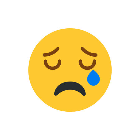 Sad Crying Face Icon for Heartfelt Themesのイラスト素材