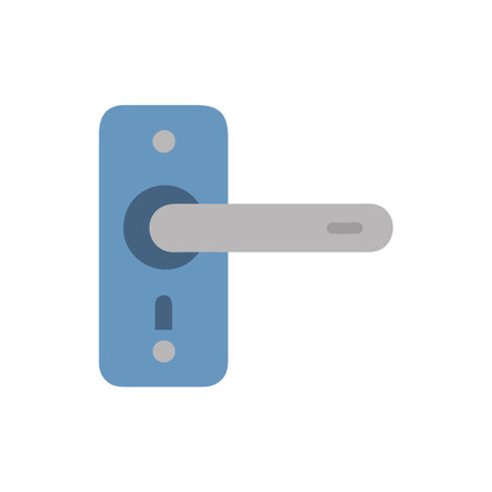 Lever Door Handle Icon for Interiorsのイラスト素材