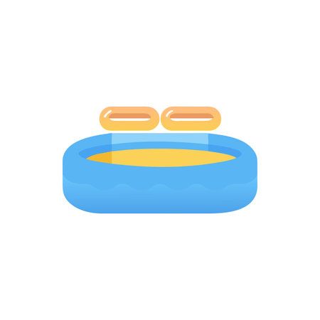 Colorful Inflatable Pool Icon for Kidsのイラスト素材