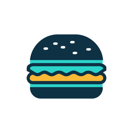 Appetizing Hamburger Icon for Food Menusのイラスト素材