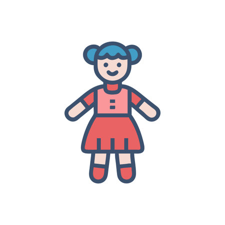 Stylish Doll Icon for Creative Useのイラスト素材