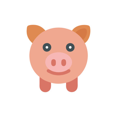 Friendly Pig Icon for Farm Lifeのイラスト素材
