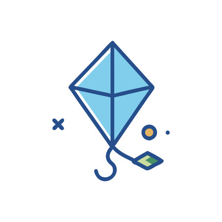 Creative Kite Icon for Summertime Funのイラスト素材