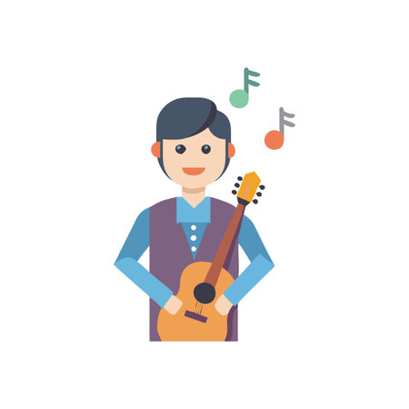 Passionate Musician Icon for Creative Projectsのイラスト素材