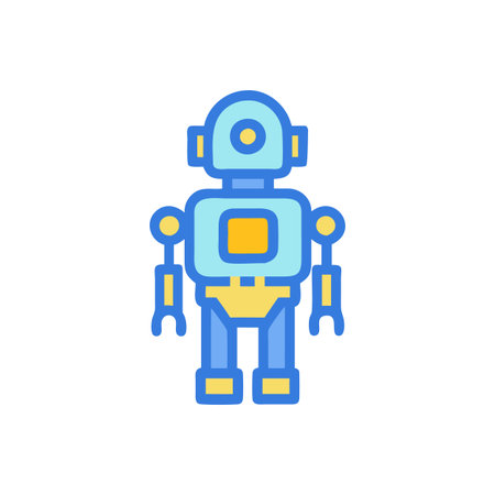 Stylish Robot Icon for Kids' Projectsのイラスト素材