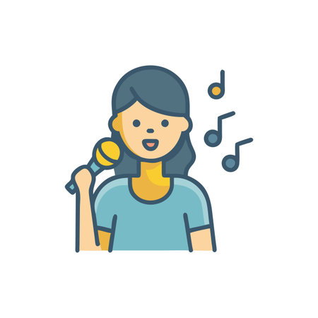 Vibrant Singer Icon for Music Eventsのイラスト素材