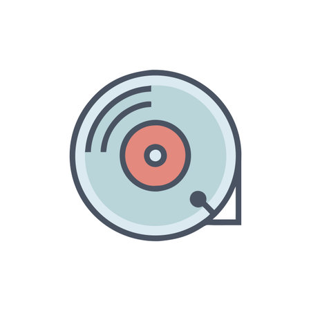 Classic Vinyl Record Icon for Nostalgic Themes