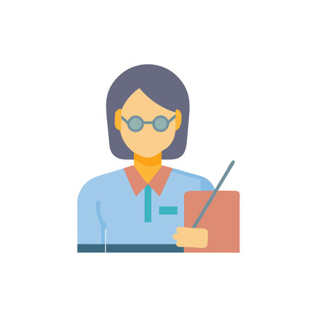 Whimsical Teacher Icon for Fun Educationのイラスト素材