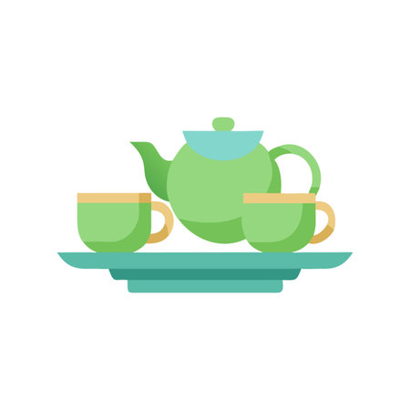 Colorful Tea Set Icon for Creative Designsのイラスト素材