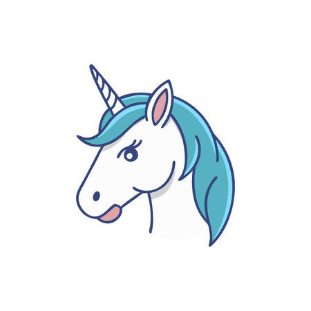 Charming Unicorn Icon for Kids' Imaginationのイラスト素材