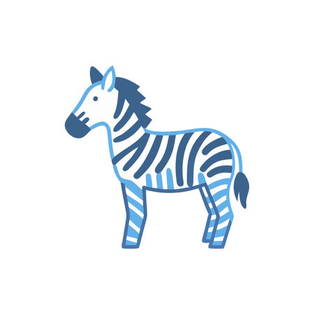Colorful Zebra Icon for Creative Playのイラスト素材