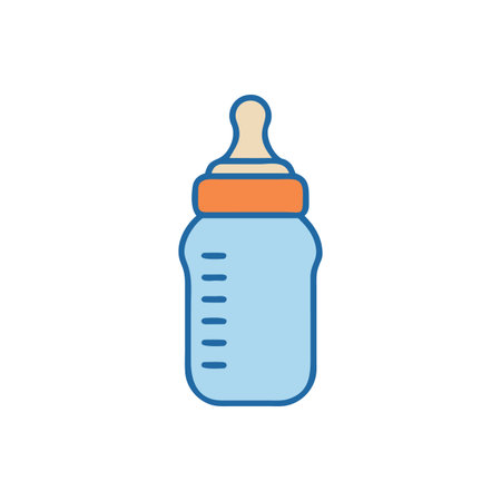 Colorful Baby Bottle Icon for Feedingのイラスト素材
