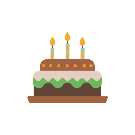 Fun Birthday Cake Icon for Party Designs