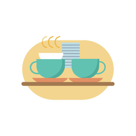 Whimsical Tea Set Icon for Fun Themesのイラスト素材