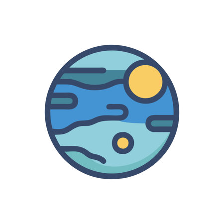 Charming Planet Icon for Cosmic Adventuresのイラスト素材