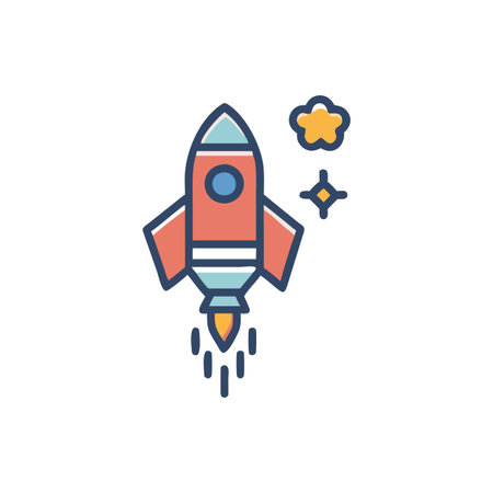 Stylish Rocket Icon for Creative Projectsのイラスト素材