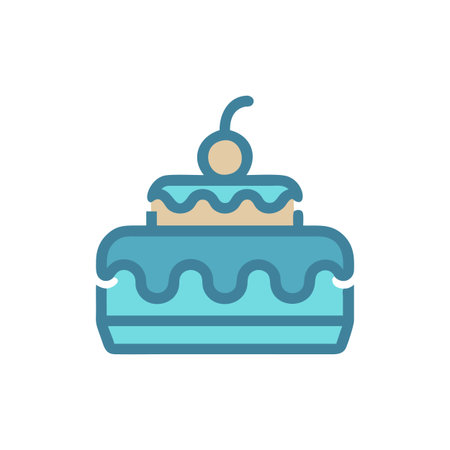 Fun Cake Icon for Children's Celebrationsのイラスト素材