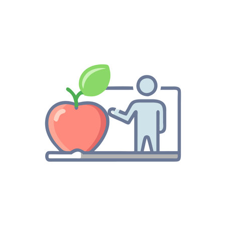 Teacher with Apple Iconのイラスト素材