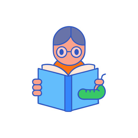 Educational Bookworm Iconのイラスト素材