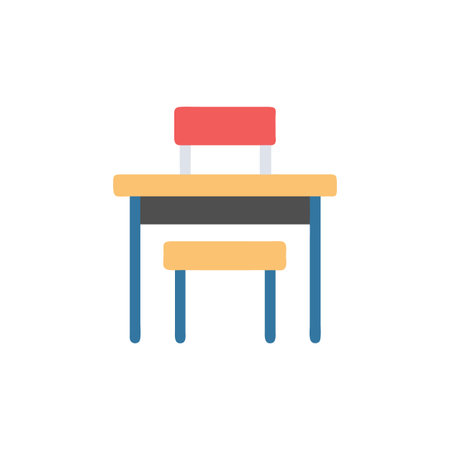 Stylish Classroom Table Design Iconのイラスト素材